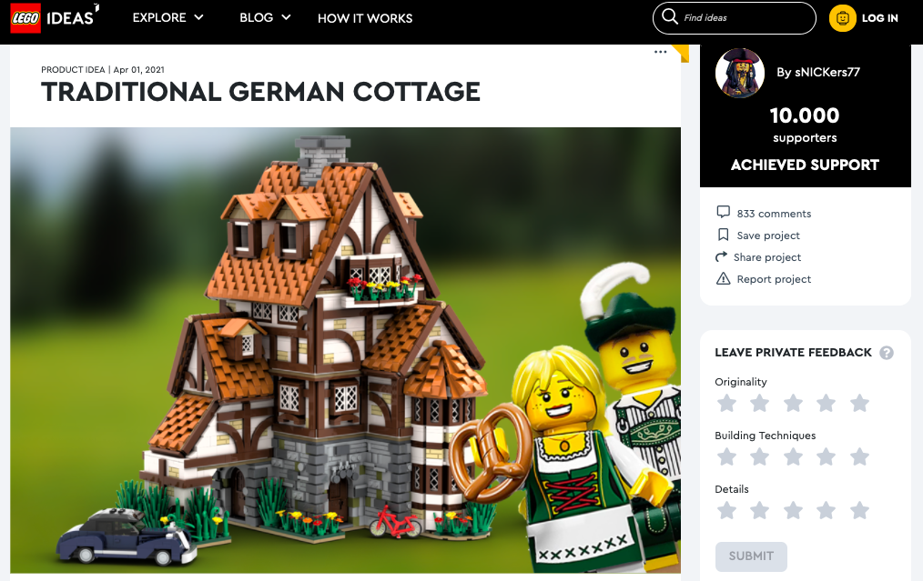 Traditional German Cottage raggiunge i 10.000 like su LEGO® Ideas