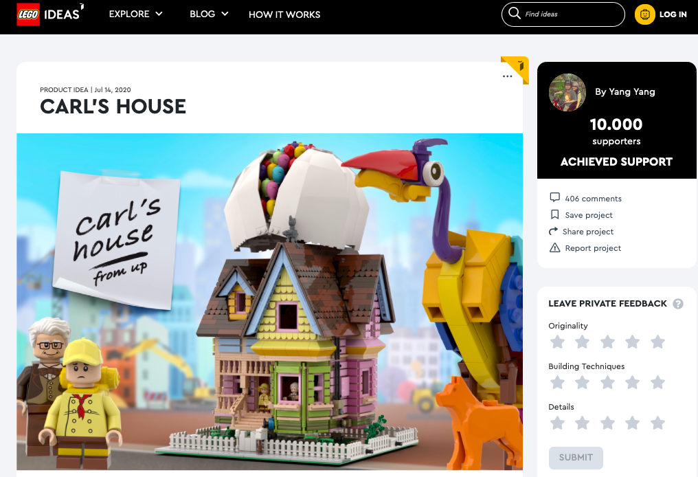 Carl’s House  raggiunge i 10.000 like su LEGO® Ideas