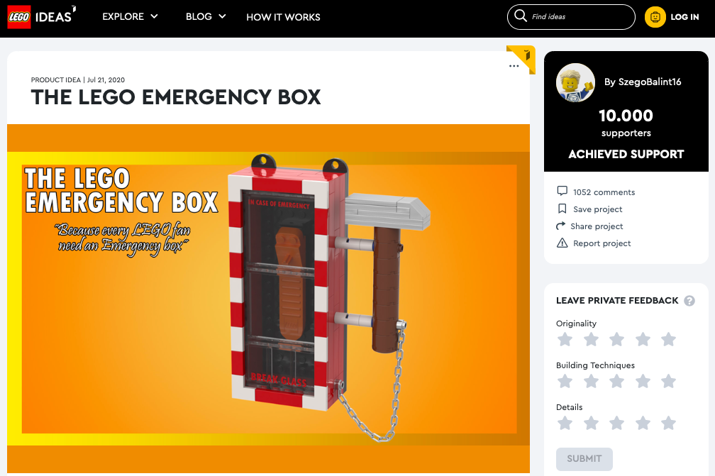 The LEGO Emergency Box raggiunge i 10.000 like su LEGO® Ideas