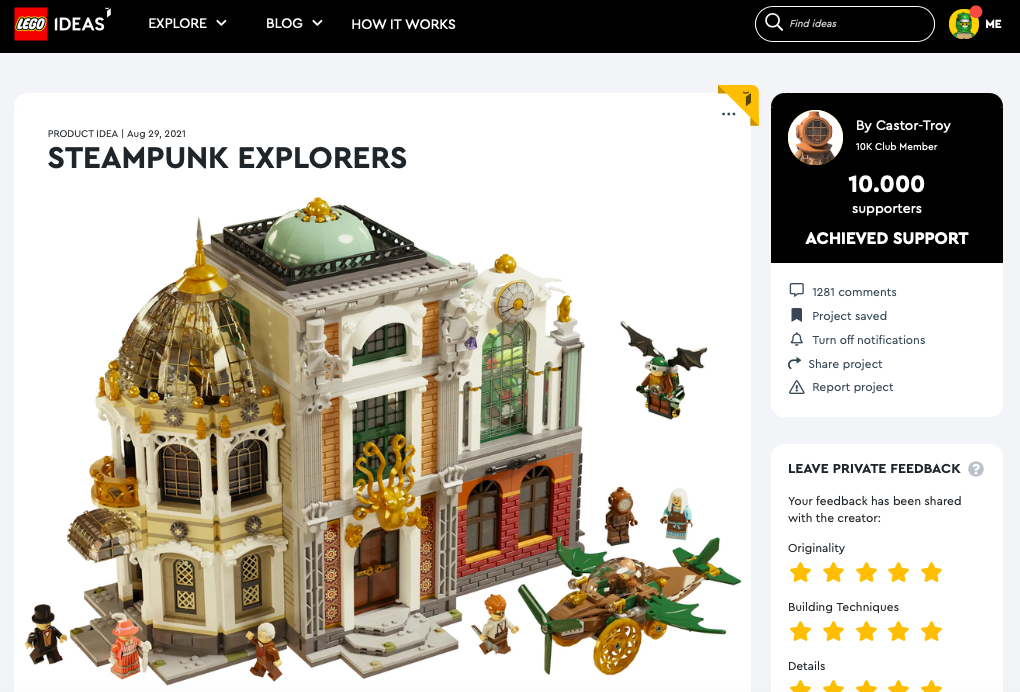 Steampunk Explorers raggiunge i 10.000 like su LEGO® Ideas