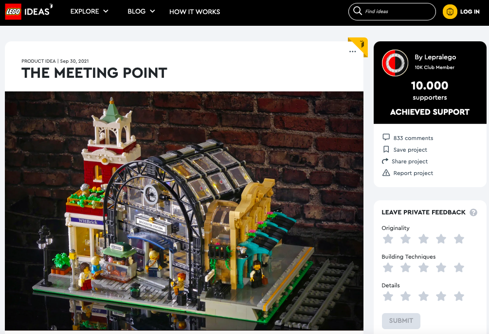 Meeting Point raggiunge i 10.000 like su LEGO® Ideas