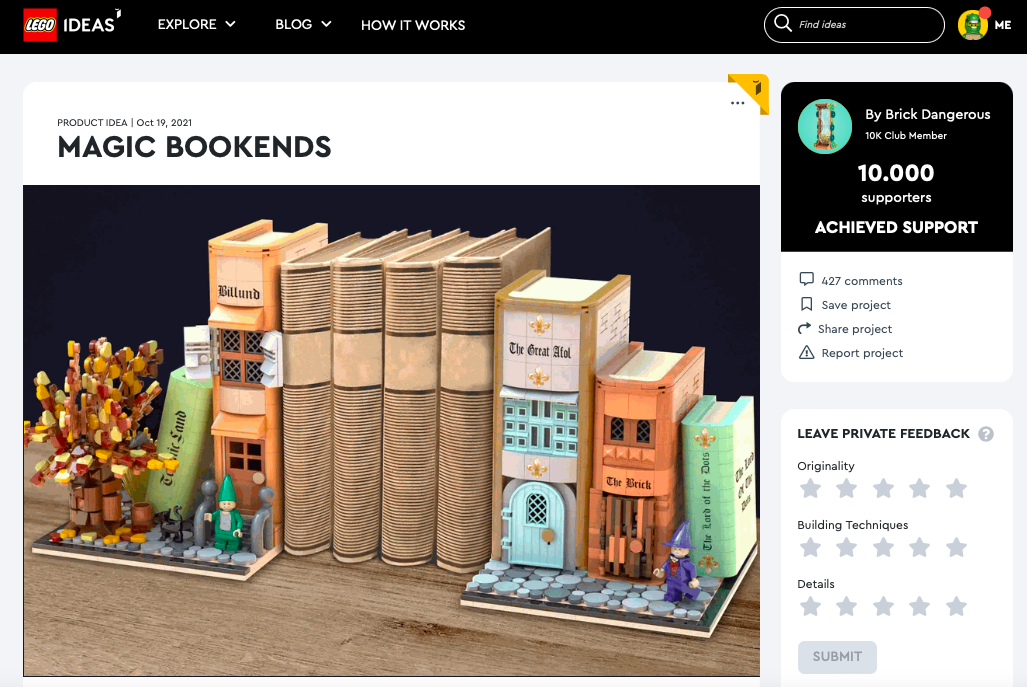Magic Bookends raggiunge i 10.000 like su LEGO® Ideas