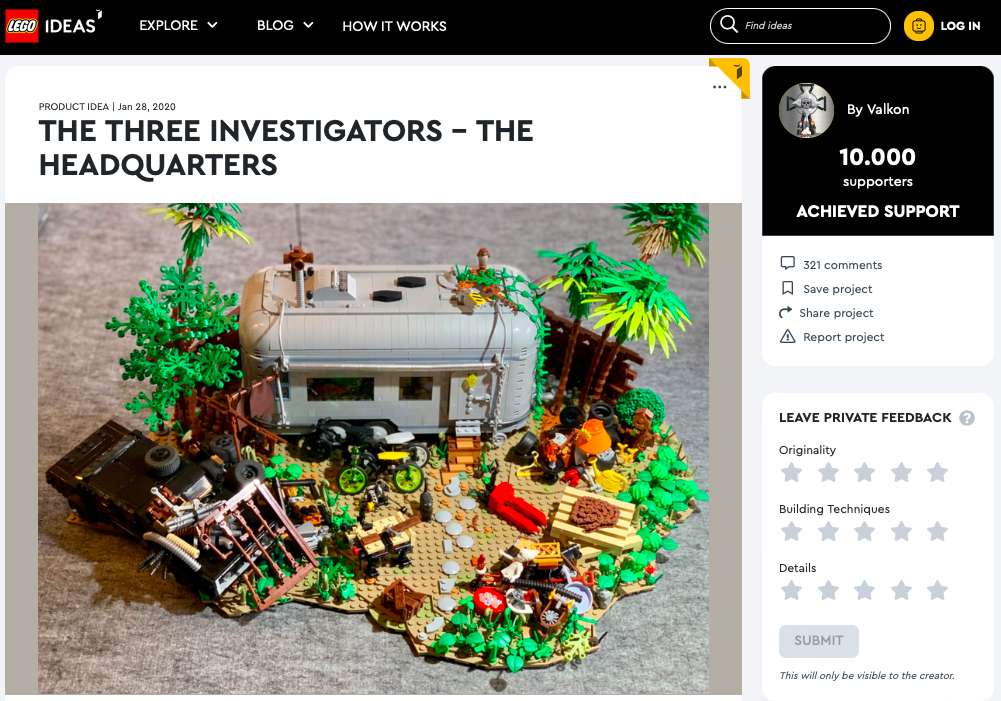 The three investigators – The Headquarters raggiunge i 10.000 like su LEGO® Ideas