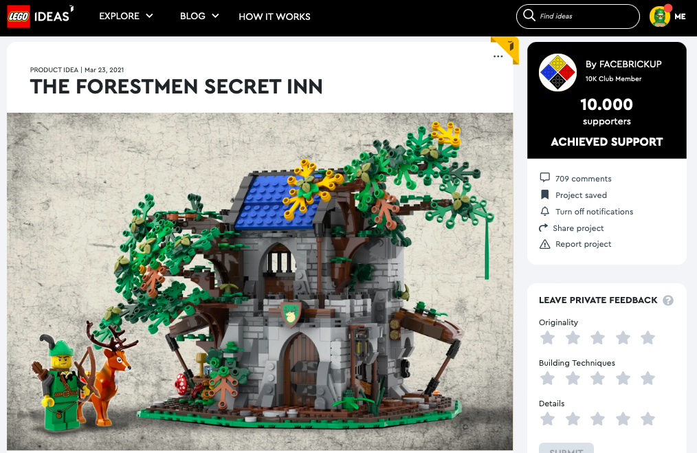 The Forestmen secret Inn raggiunge i 10.000 like su LEGO® Ideas