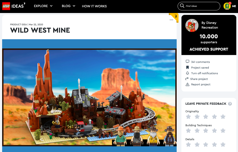 Wild West Mine raggiunge i 10.000 like su LEGO® Ideas