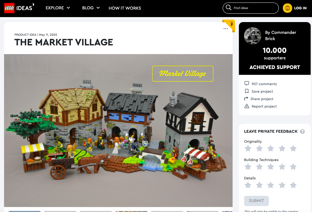The Market Village raggiunge i 10.000 like su LEGO® Ideas