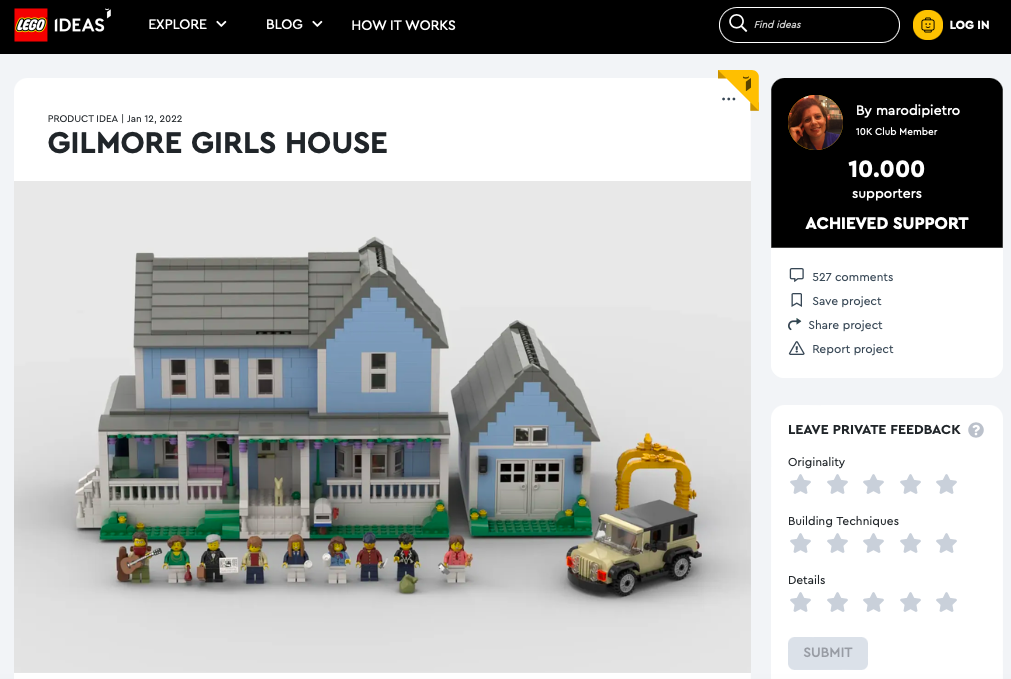 Gilmore Girls House raggiunge i 10.000 like su LEGO® Ideas