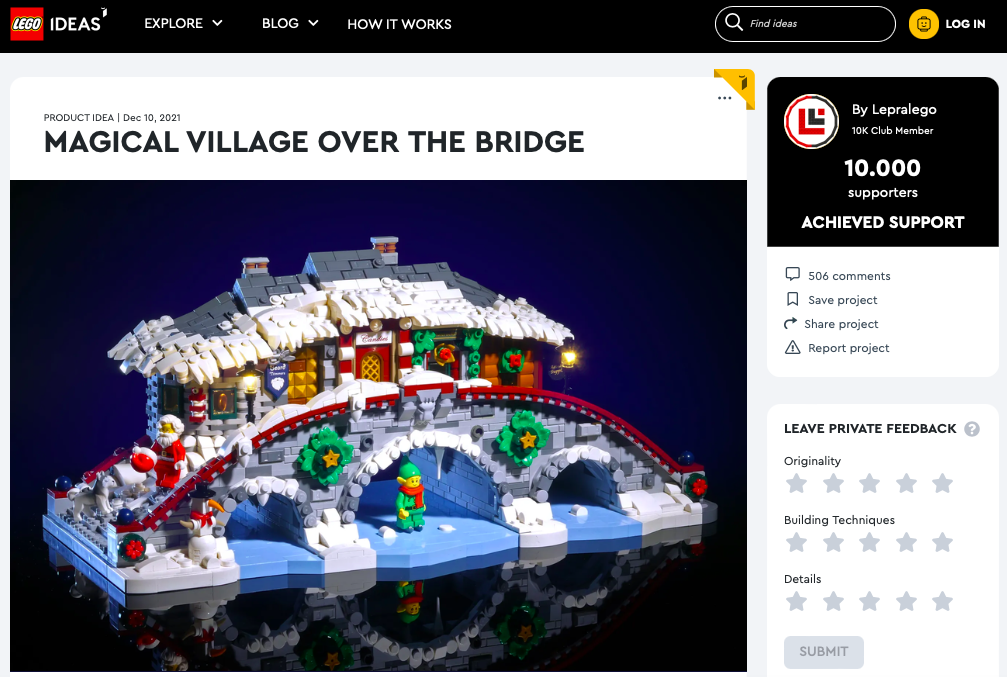 Magical Village over the Bridge raggiunge i 10.000 like su LEGO® Ideas