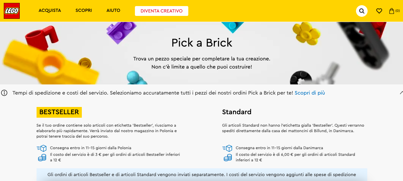 Il nuovo LEGO Pick a Brick è ora disponibile