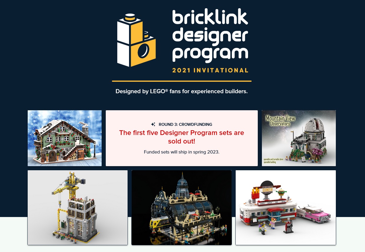 BrickLink Designer Program Round 3 Set preordini esauriti