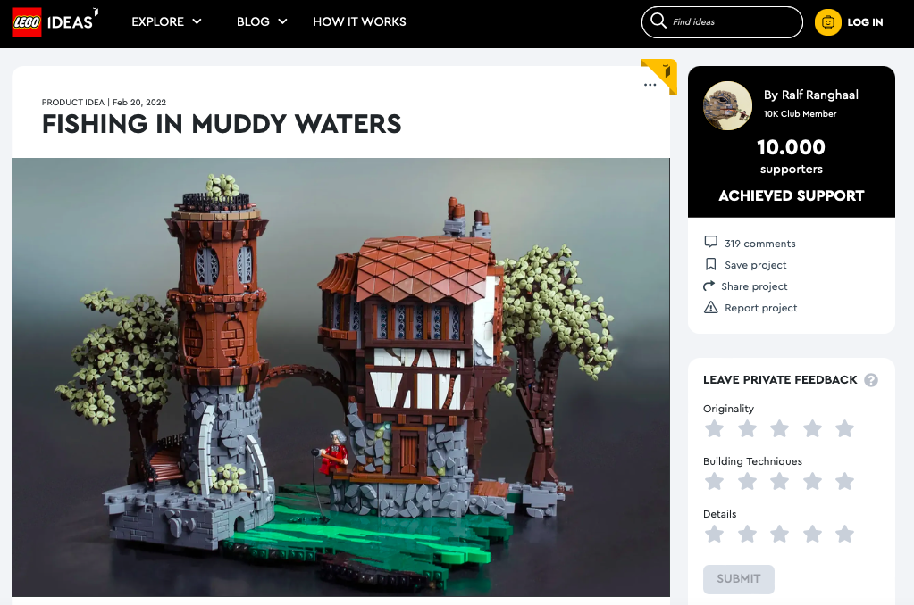 Fishing in Muddy Waters ha raggiunto 10.000 like su LEGO® Ideas