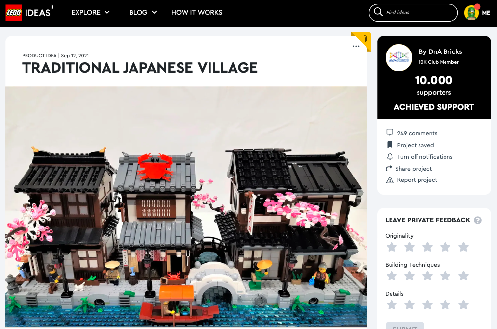 Traditional Japanese Village ha raggiunto 10.000 like su LEGO® Ideas