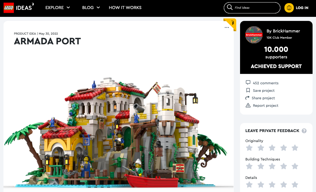Armada Port ha raggiunto 10.000 like su LEGO® Ideas