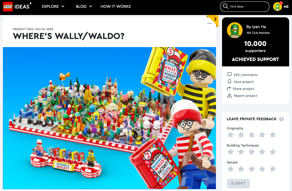 Where’s Wally/Waldo? ha raggiunto i 10.000 like sul portale LEGO® Ideas