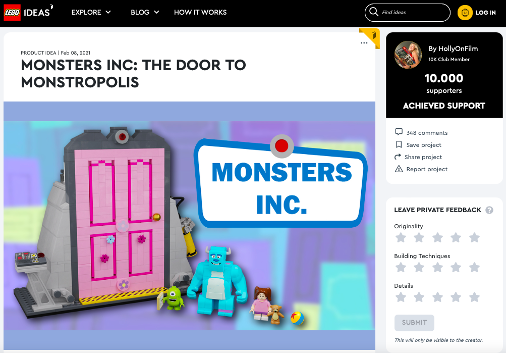 LEGO IDEAS - Blog - 10K Interview Club: MONSTERS INC: THE DOOR TO