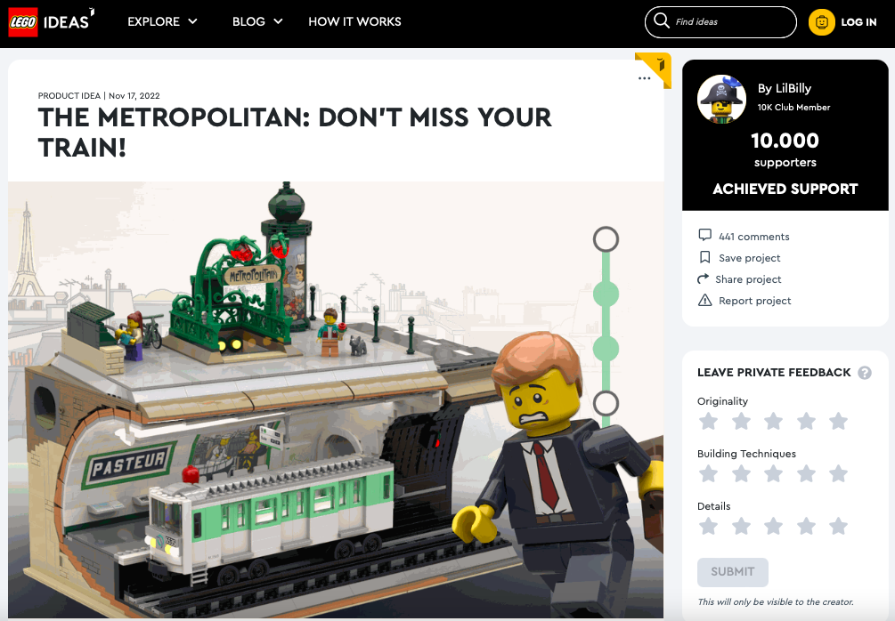 The Metropolitan: Don’t miss your train! ha raggiunto i 10.000 like sul portale LEGO® Ideas