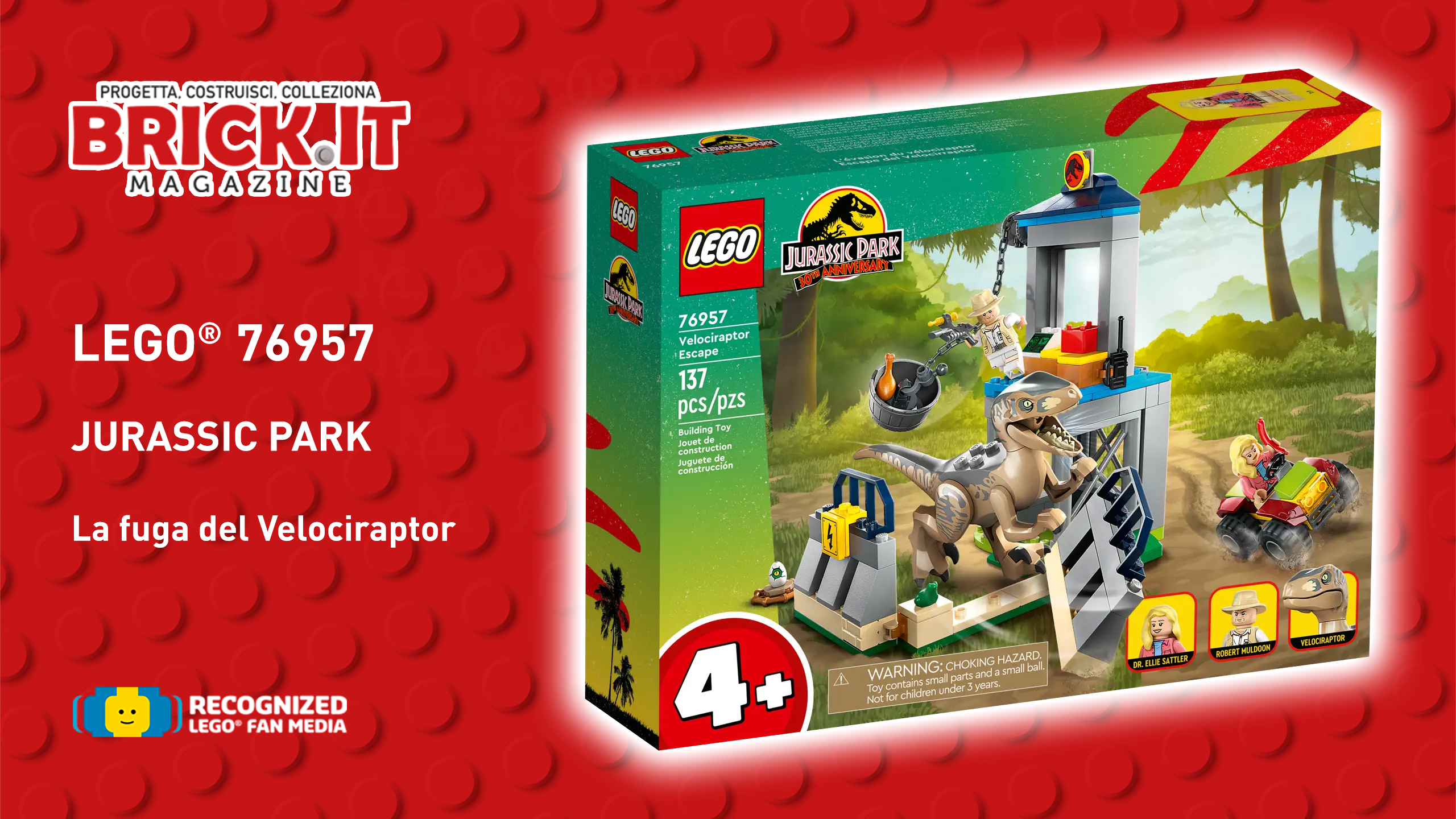 LEGO Jurassic Park 76957 – Velociraptor Escape – Recensione