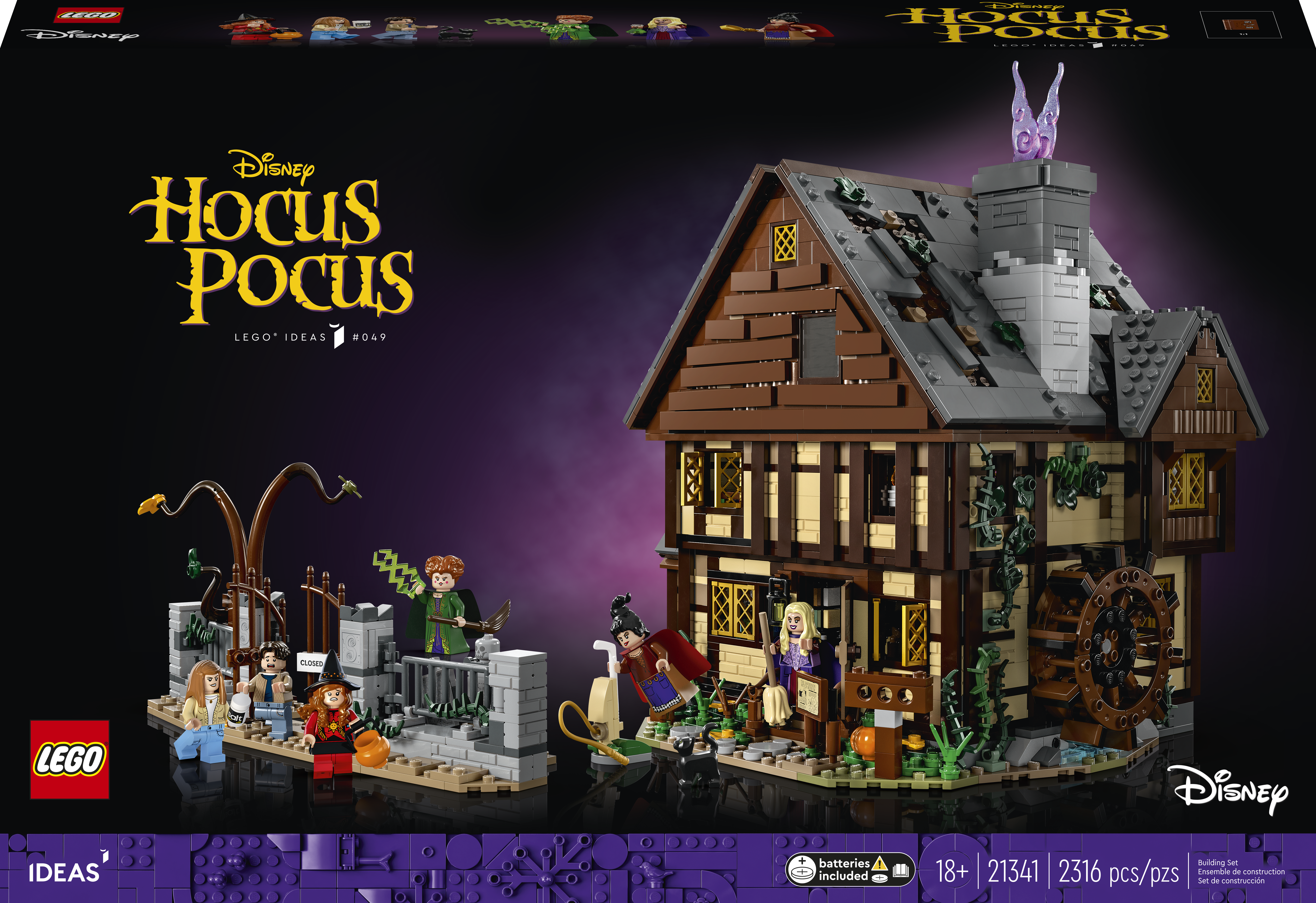 Scatena il caos magico con il nuovo set Disney Hocus Pocus: il cottage delle sorelle Sanderson