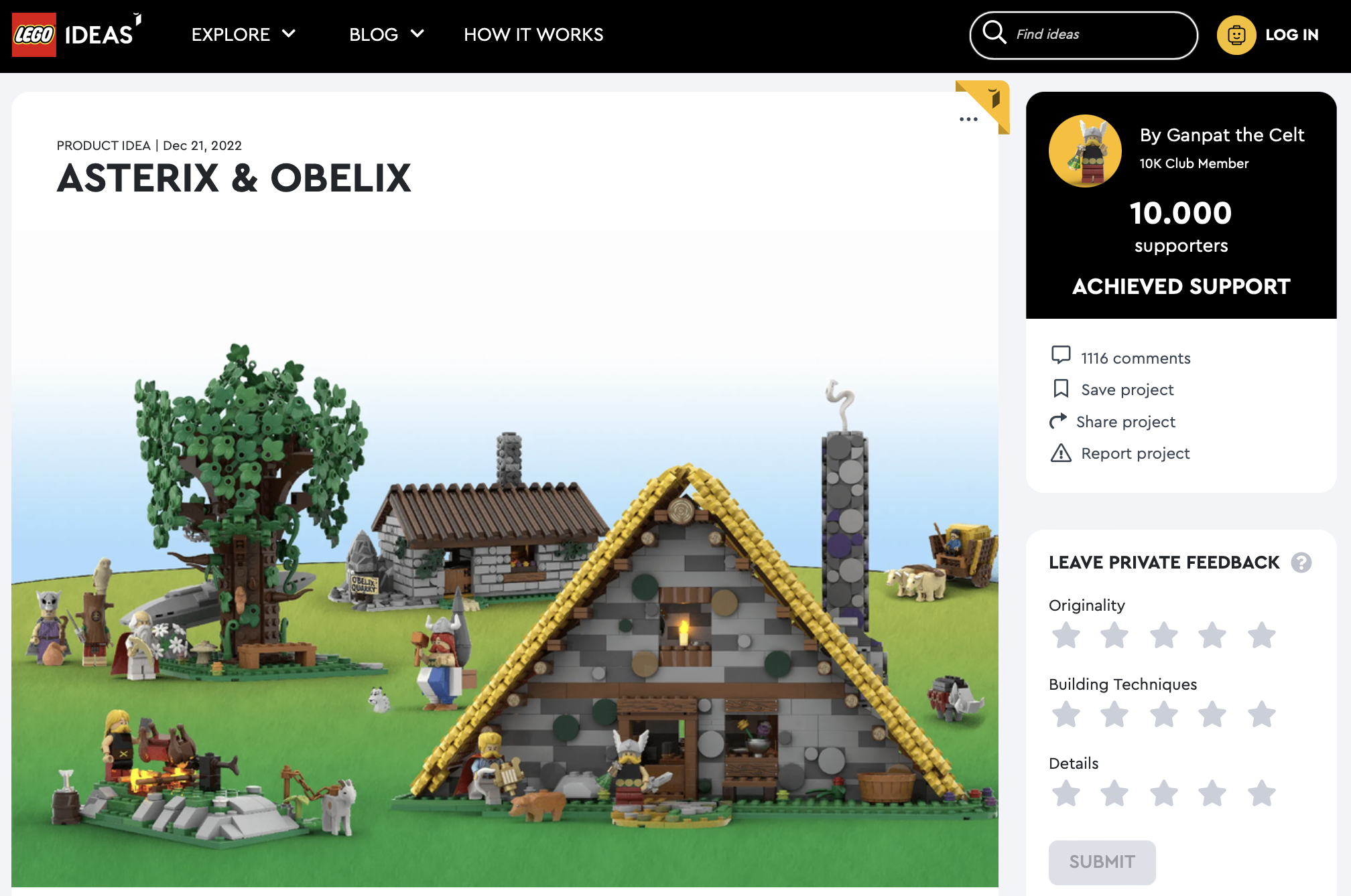 Asterix & Obelix ha raggiunto i 10.000 like sul portale LEGO® Ideas