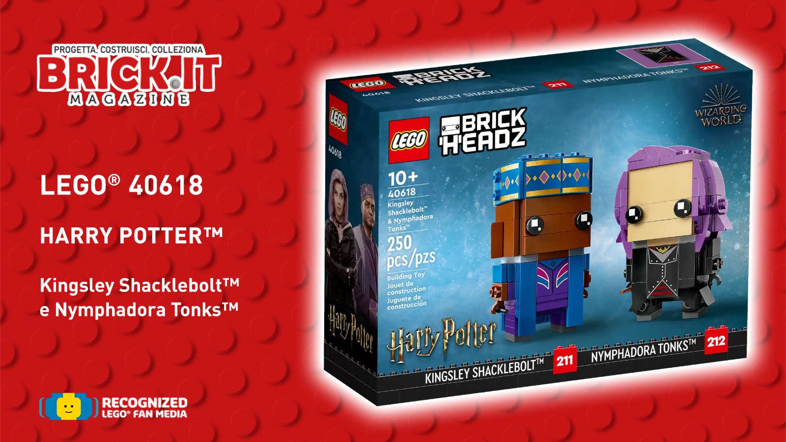 LEGO® BrickHeadz™ 40618 – Kingsley Shacklebolt™ e Nymphadora Tonks™ – Recensione