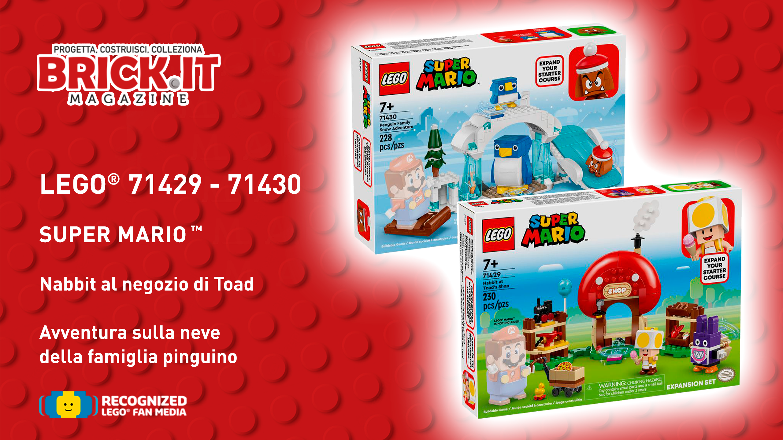 LEGO® SUPER MARIO – #71429: Pack di espansione Ruboniglio al negozio di Toad – #71430: Pack di espansione La settimana bianca della famiglia Pinguotto – Recensione