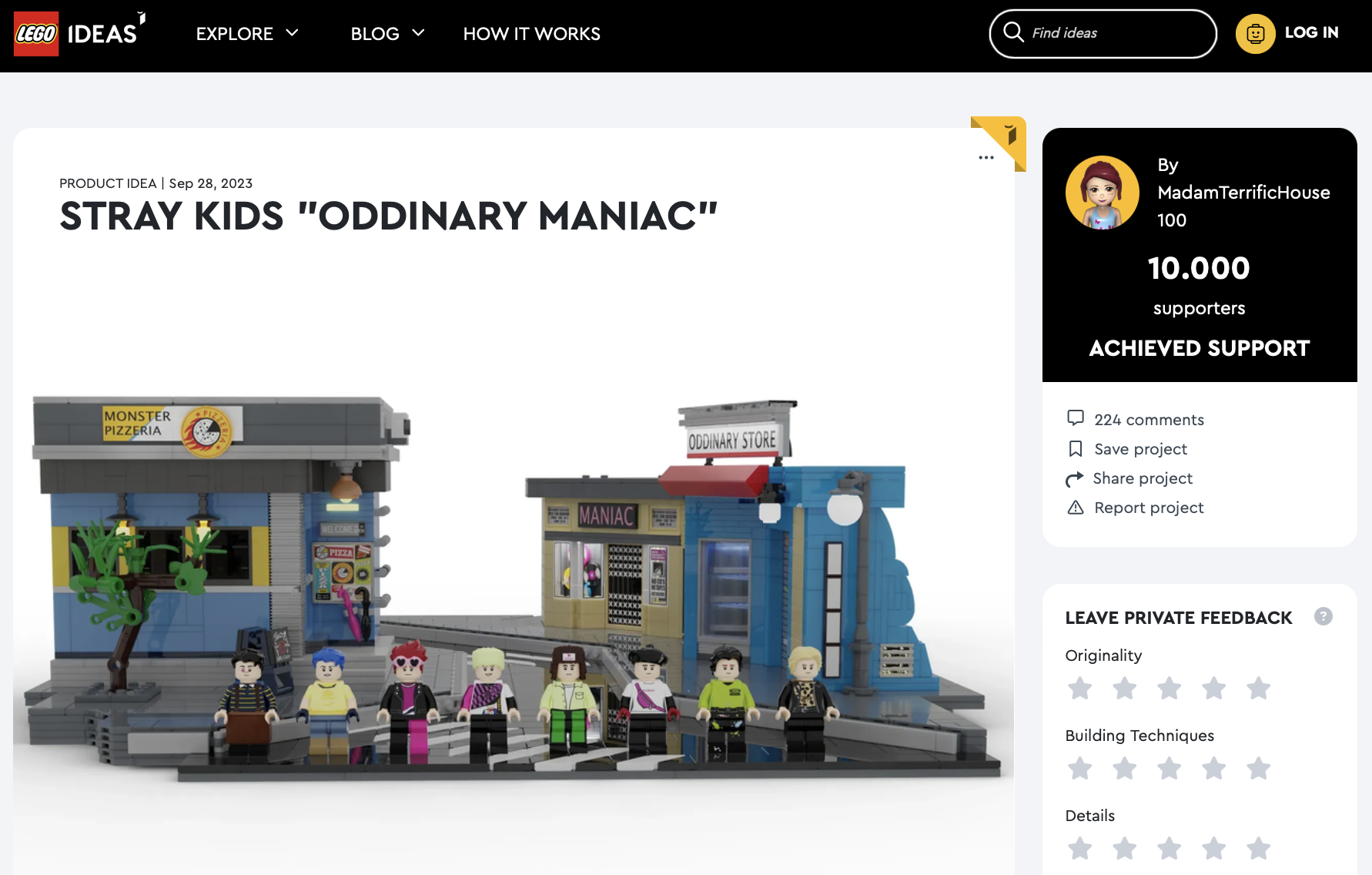 Stray Kids “Oddinary Maniac” ha raggiunto i 10.000 like su LEGO Ideas