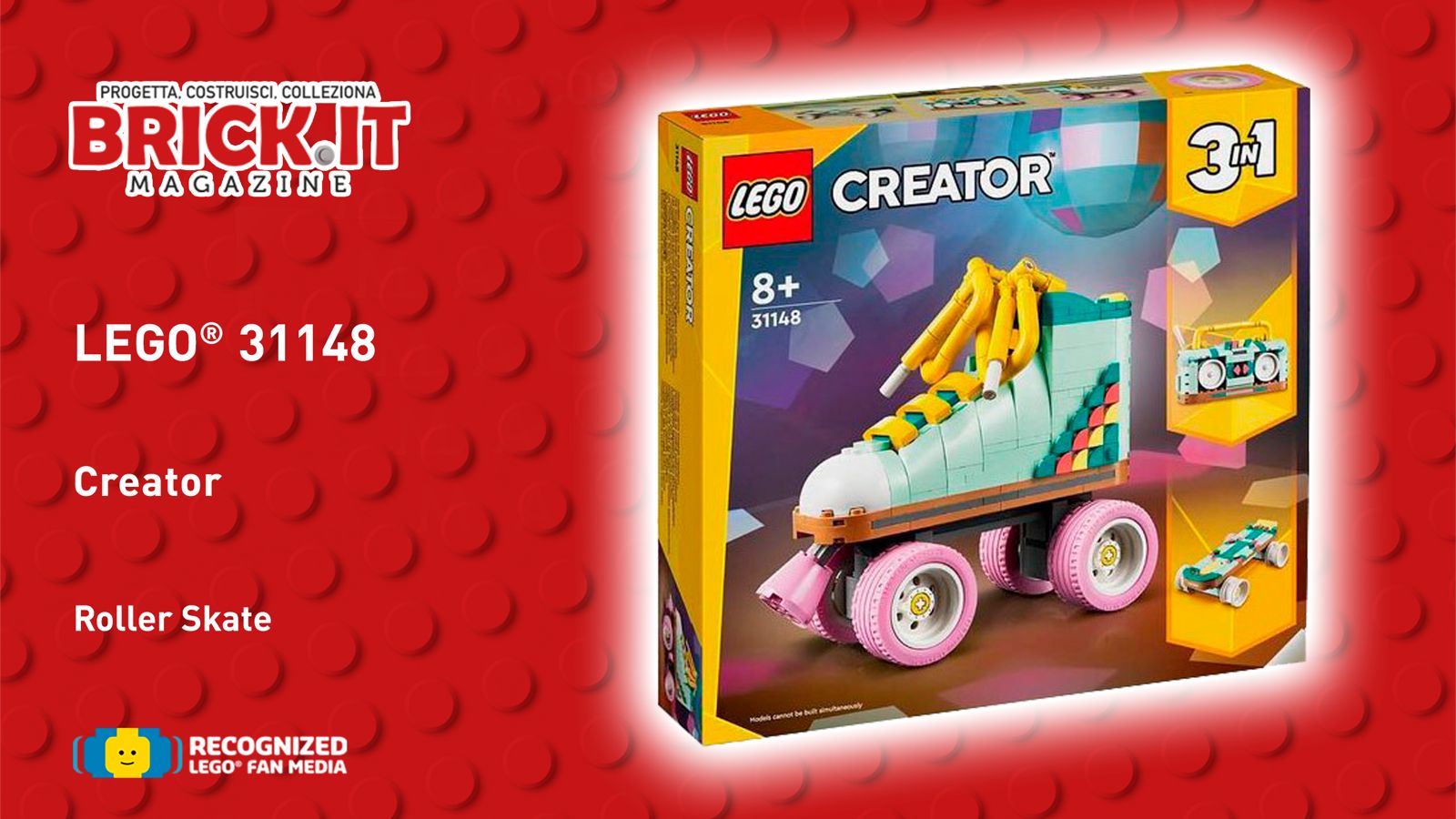 LEGO® Creator 3in1 – 31148 – Pattini a rotelle retrò – Recensione