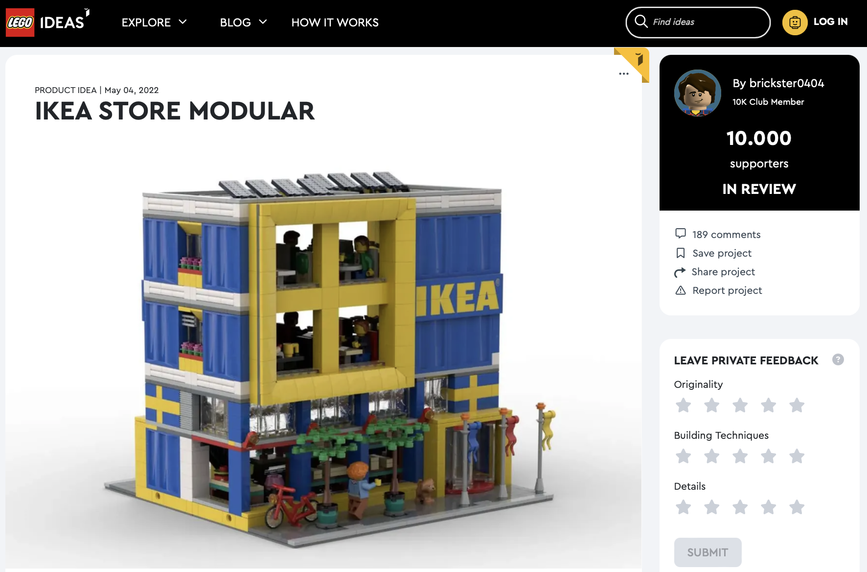 Ikea Store Modular ha raggiunto 10.000 like su LEGO Ideas