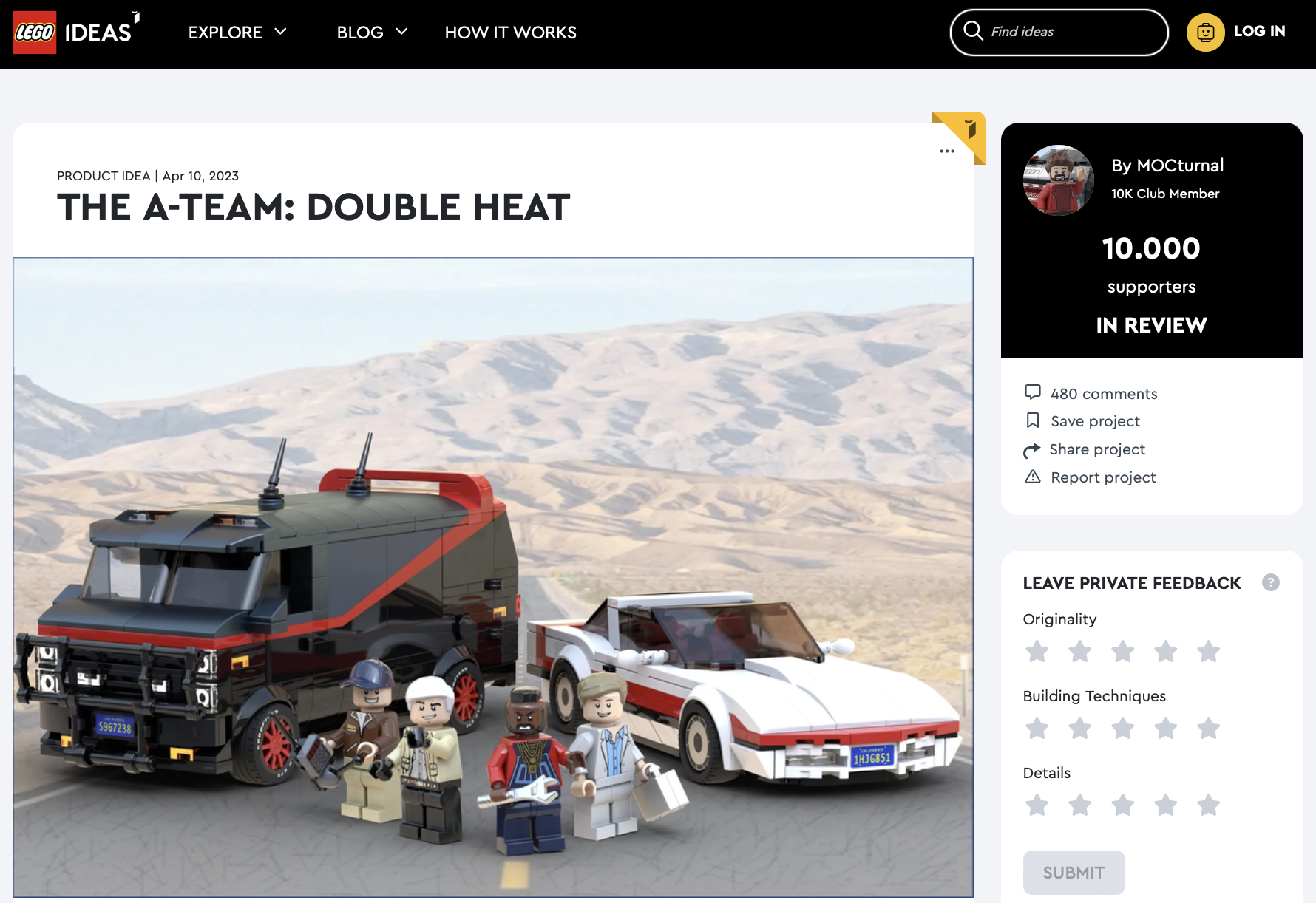 The A-Team: Double Heat  ha raggiunto 10.000 like su LEGO Ideas