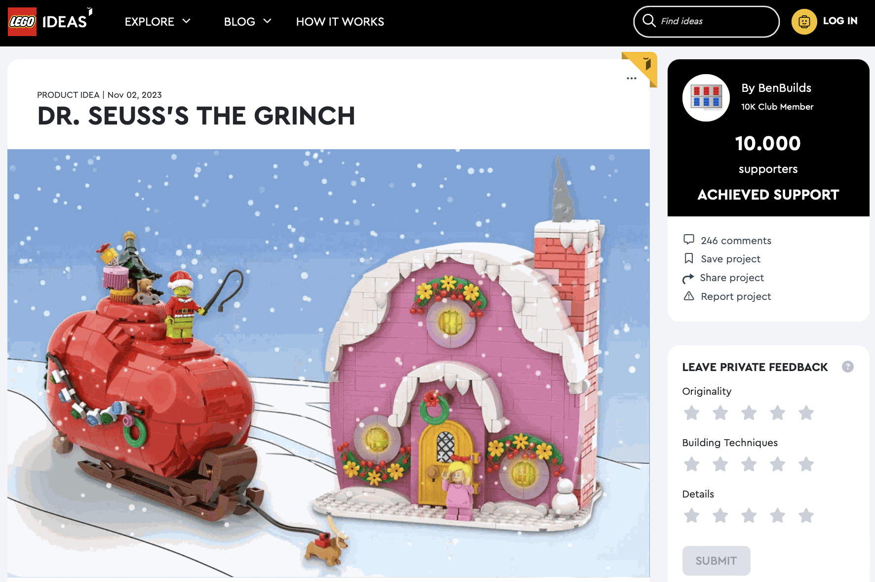 Dr. Seuss’s the Grinch raggiunge i 10k su LEGO Ideas