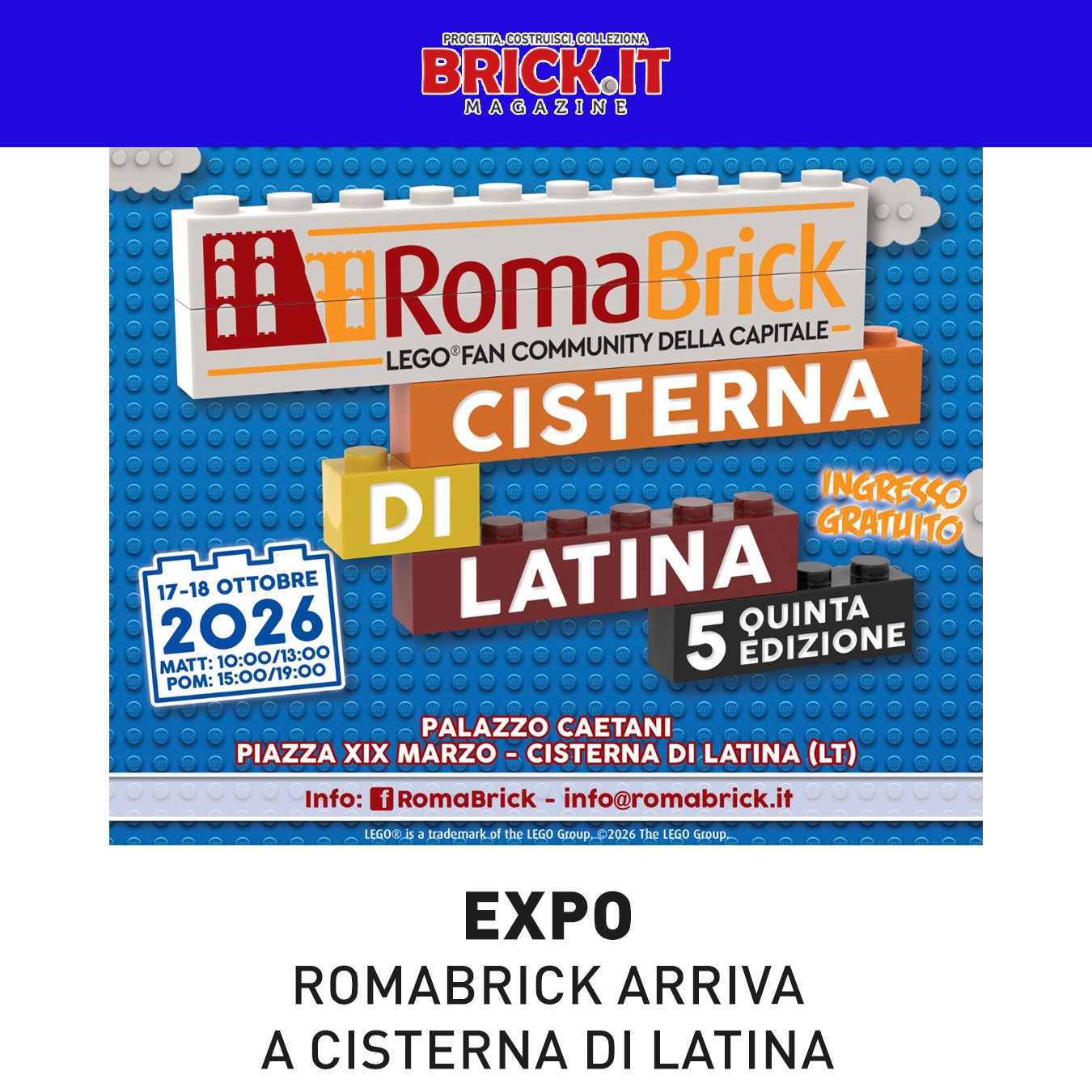 RomaBrick arriva a Cisterna di Latina: i mattoncini conquistano la Fiera della Ricalata!
