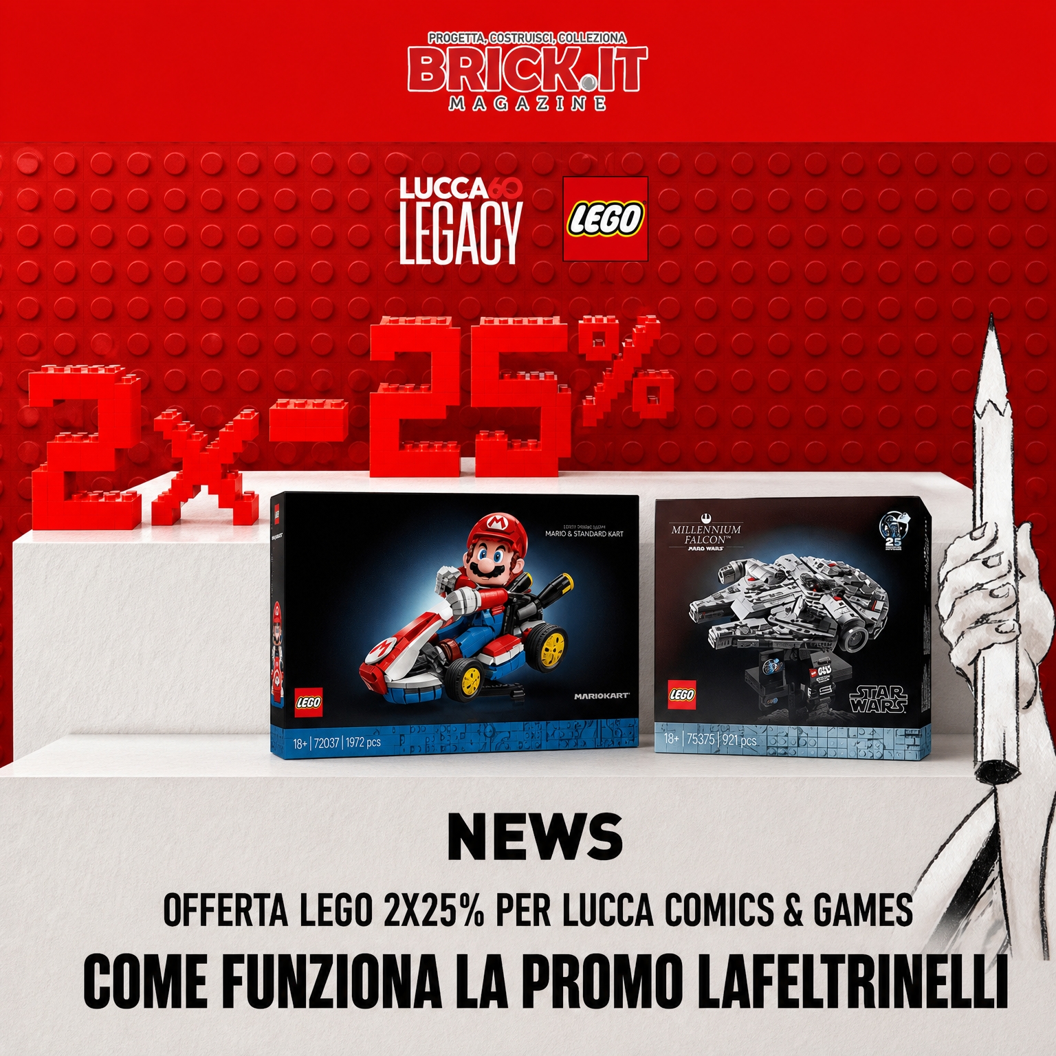 Offerta LEGO 2×25% per Lucca Comics & Games: come funziona la promo laFeltrinelli