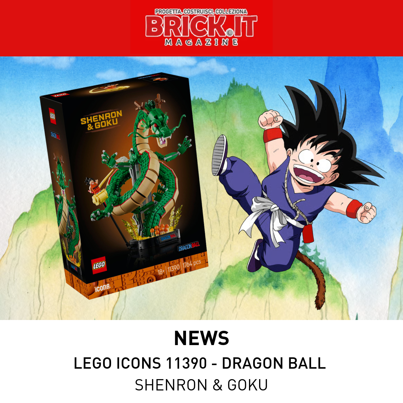 LEGO Icons 11390 Dragon Ball: Shenron & Goku, il Drago arriva in mattoncini